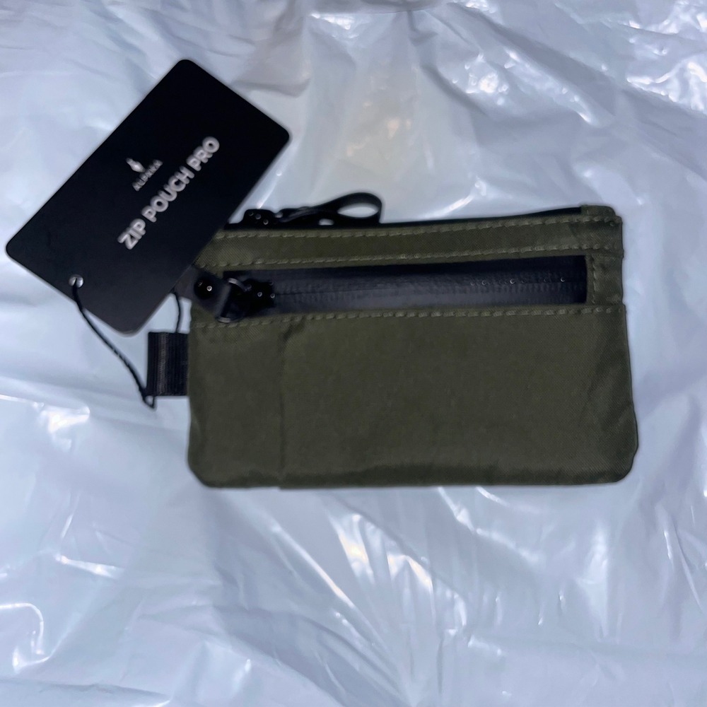 Alpaka Zip Pouch Pro Dark Green EDC Minimalist Wallet Card Holder Pouch New